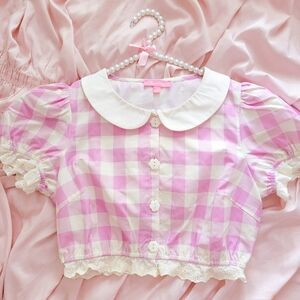 🚫SOLD🚫Sugarthrillz Smore Sweetness Gingham Blouse